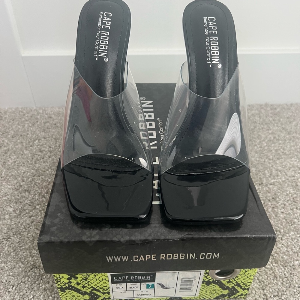 Cape Robbin Women's Black Clear Heels